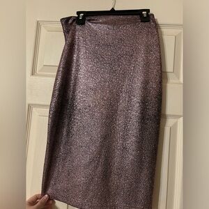 Iridescent midi pencil bodycon skirt
